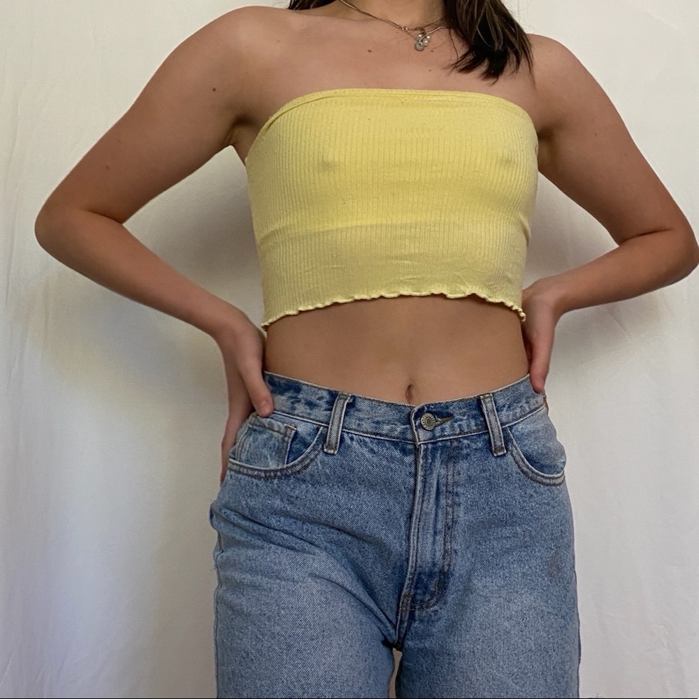 Yellow PacSun tube top